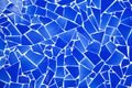 Blue trencadis broken tiles mosaic Royalty Free Stock Photo
