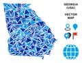 Blue Triangle American State Georgia Map Royalty Free Stock Photo