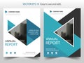 Blue Triangle Brochure annual report Leaflet Flyer template design, book cover layout design, abstract business presentation Royalty Free Stock Photo