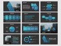 Blue triangle Bundle infographic elements presentation template. business annual report, brochure, leaflet, advertising flyer, Royalty Free Stock Photo