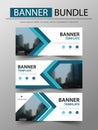 Blue triangle business banner template, header cover for website design template. horizontal banner layout Royalty Free Stock Photo