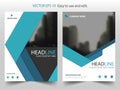 Blue triangle business Brochure Leaflet Flyer annual report template design, book cover layout design, abstract presentation Royalty Free Stock Photo