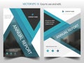 Blue triangle business Brochure Leaflet Flyer annual report template design, book cover layout design, abstract presentation Royalty Free Stock Photo