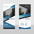 Blue triangle Business Roll Up Banner flat design template ,Abstract Geometric banner template Vector illustration set Royalty Free Stock Photo