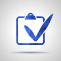 Blue triangle check list icon