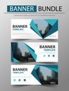 Blue triangle concept business banner template, header cover for website design template. horizontal banner template Royalty Free Stock Photo