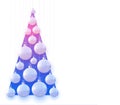 Blue triangle with hanging matt light blue christmas balls