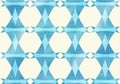 Blue triangle, lozenge watercolor pattern