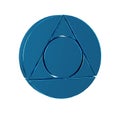 Blue Triangle math icon isolated on transparent background.