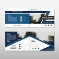 Blue triangle Vector annual report Leaflet Brochure Flyer template design, book cover layout design Royalty Free Stock Photo