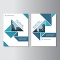 Blue triangle Vector annual report Leaflet Brochure Flyer template design, book cover layout design Royalty Free Stock Photo