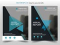 Blue triangle Vector annual report Leaflet Brochure Flyer template design, book cover layout design, abstract presentation Royalty Free Stock Photo