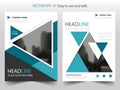 Blue triangle Vector annual report Leaflet Brochure Flyer template design, book cover layout design, abstract presentation Royalty Free Stock Photo