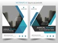 Blue triangle Vector Brochure annual report Leaflet Flyer template design, book cover layout design, abstract presentation Royalty Free Stock Photo