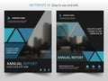 Blue triangle Vector Brochure annual report Leaflet Flyer template design, book cover layout design, abstract Presentation Royalty Free Stock Photo