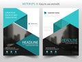 Blue triangle Vector Brochure annual report Leaflet Flyer template design, book cover layout design, abstract presentation Royalty Free Stock Photo