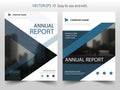 Blue triangle Vector Brochure annual report Leaflet Flyer template design, book cover layout design, abstract presentation Royalty Free Stock Photo