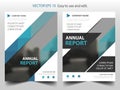 Blue triangle Vector Brochure annual report Leaflet Flyer template design, book cover layout design, business presentation Royalty Free Stock Photo