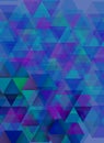 blue Triangles over green background Royalty Free Stock Photo