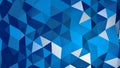 Blue triangular polygonal chaotic surface 3D rendering Royalty Free Stock Photo