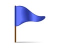 Blue Triangular Waving Flag