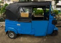 Blue Tricycle in Indonesia known as Bajaj photo taken in Jakarta Indonesia