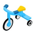 Blue tricycles isometric 3d icon