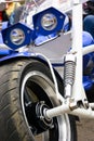 Blue trike metal details close up Royalty Free Stock Photo