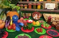 Fruits and Vegetables Awarded the Blue Ribbon at a County Fair, Grange, 4-H Club, USA