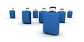 Blue trolley suitcases Royalty Free Stock Photo