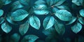 Blue tropical leaves in dark tones, nature background, texture tropical leaf Royalty Free Stock Photo