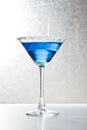 Blue tropical martini cocktail