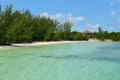 Blue tropical ocean at Green Turtle Cay in Bahamas