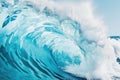 Blue tropical ocean surfing wave Royalty Free Stock Photo