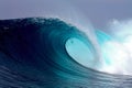 Blue tropical ocean surfing wave