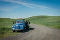 Blue Truck Dirt Road