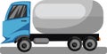 Blue truck with grey tanker vector illustration