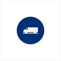 Blue truck road sign icon