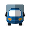 Blue truck small cargo transportation shadow