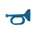 Blue Trumpet icon isolated on transparent background. Musical instrument trumpet.