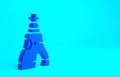 Blue The Tsar bell in Moscow monument icon isolated on blue background. Minimalism concept. 3d illustration 3D render