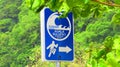Blue tsunami warning sign in Apia, Samoa Royalty Free Stock Photo