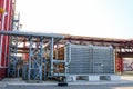 A blue tubular reactor, a pipe-type heat exchanger in a pipe to produce high-pressure polyethylene at an oil refinery, petrochemic