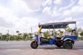 Blue Tuk Tuk, Thai traditional taxi in Bangkok Thailand Royalty Free Stock Photo