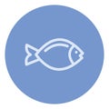 Blue turbot fish, icon