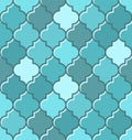 Blue Turkish Mosque Seamless Tile Pattern. Vector