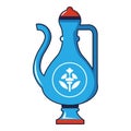 Blue Turkish teapot icon, cartoon style