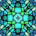 Blue and turquise color kaleidoscope seamless Royalty Free Stock Photo