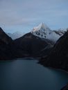 Blue turquoise alpine mountain lake Laguna Paron in Huascaran National Park Caraz Huaraz Ancash Cordillera Blanca Peru Royalty Free Stock Photo