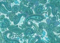 Blue turquoise cashmere pattern.. Royalty Free Stock Photo